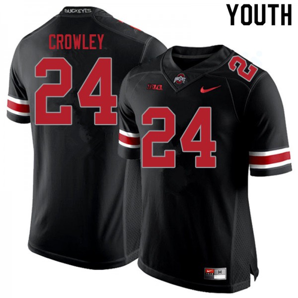 Ohio State Buckeyes #24 Marcus Crowley Youth High School Jersey Blackout